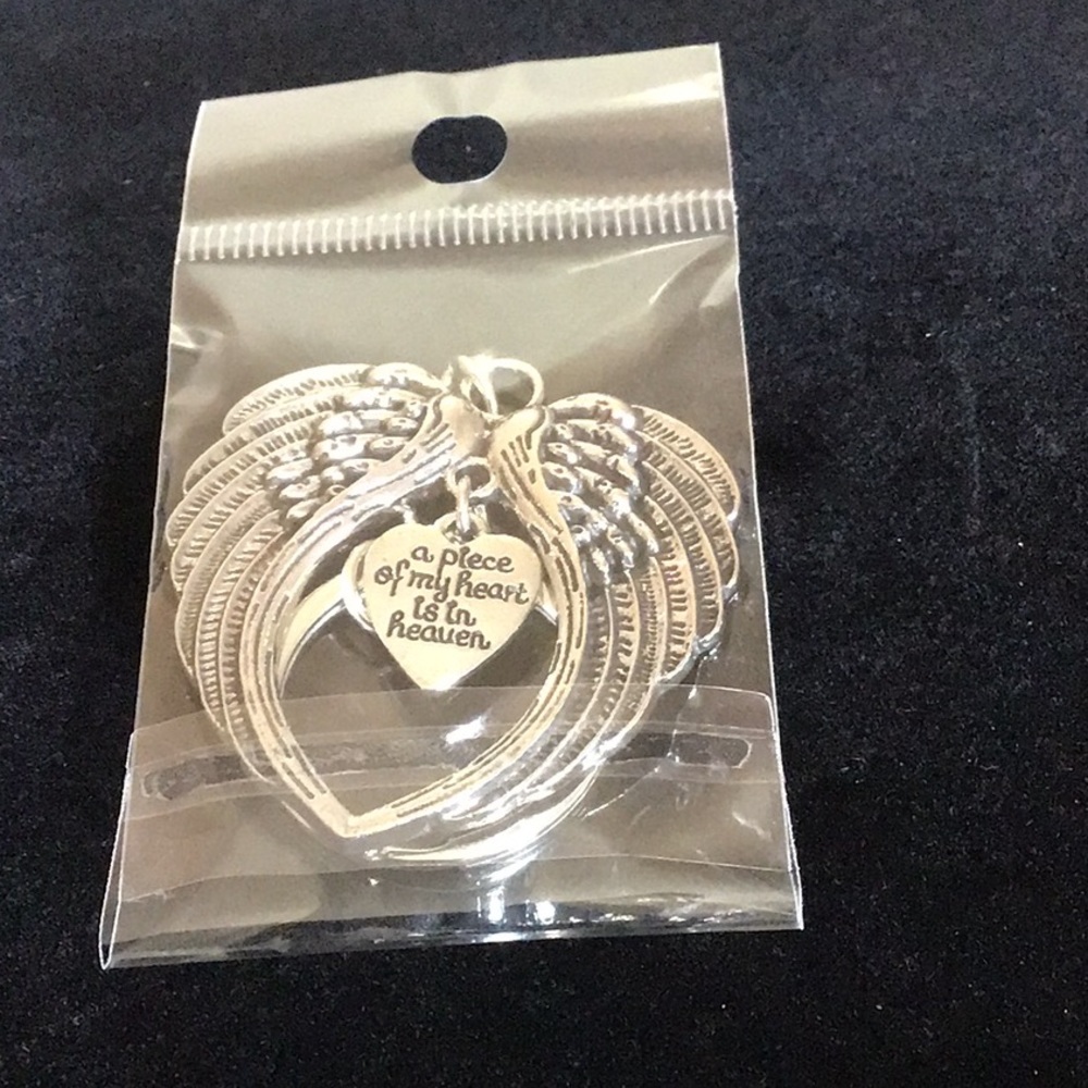 Angel Wings Keychain With Heart Charm A Piece Of My Heart Is In Heaven N…